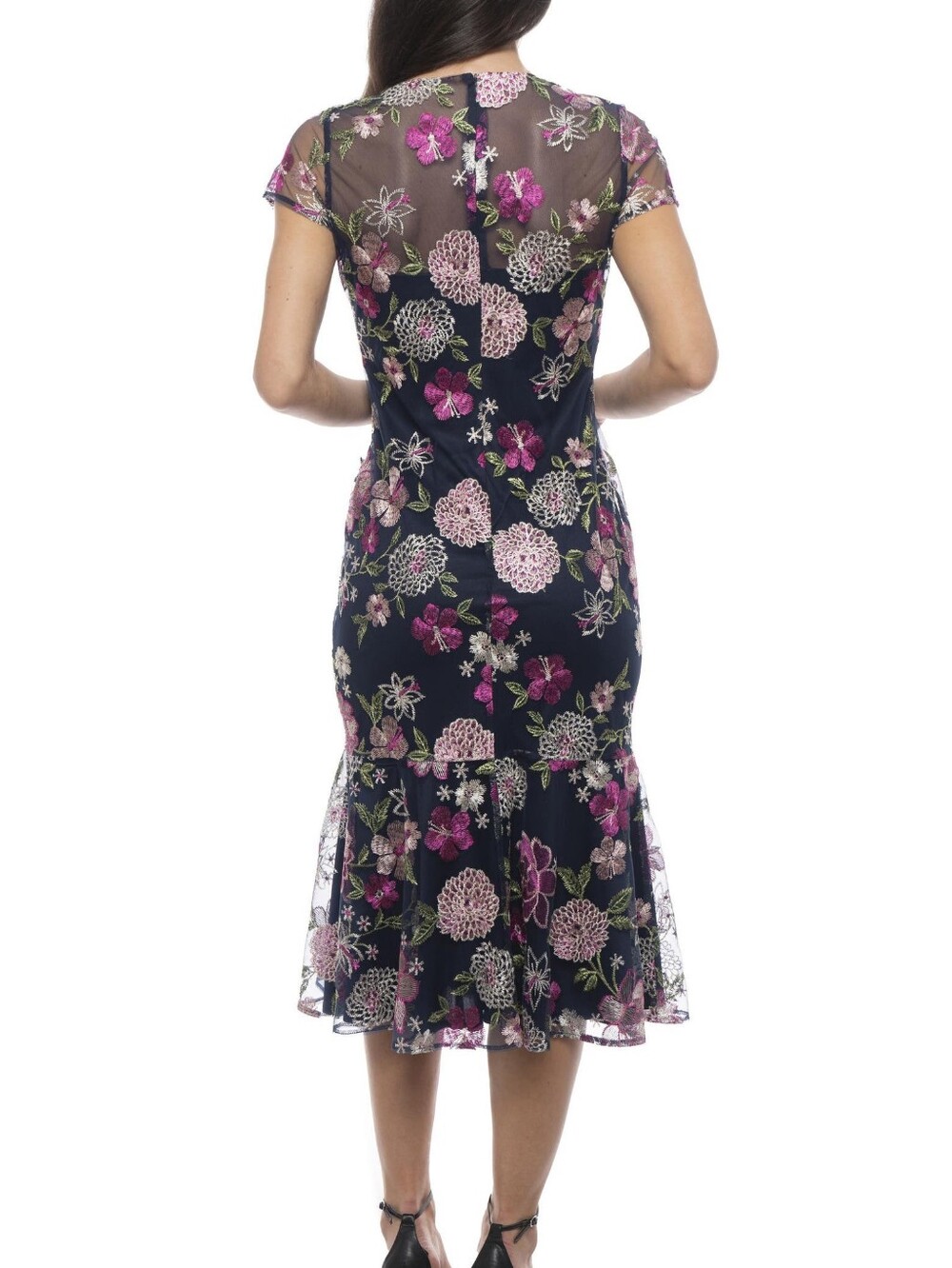NWT MARINA | $169 Embroidered Flutter Sleeve Midi Dress] - Picture 2 of 8